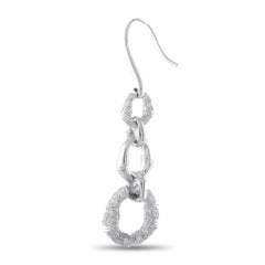 Gucci Bamboo 18K White Gold 2.0ct Diamond Dangle Earrings GU25-060526