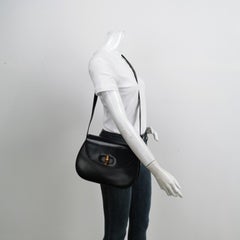 Gucci Bamboo 1947 Black Leather Medium Crossbody Bag