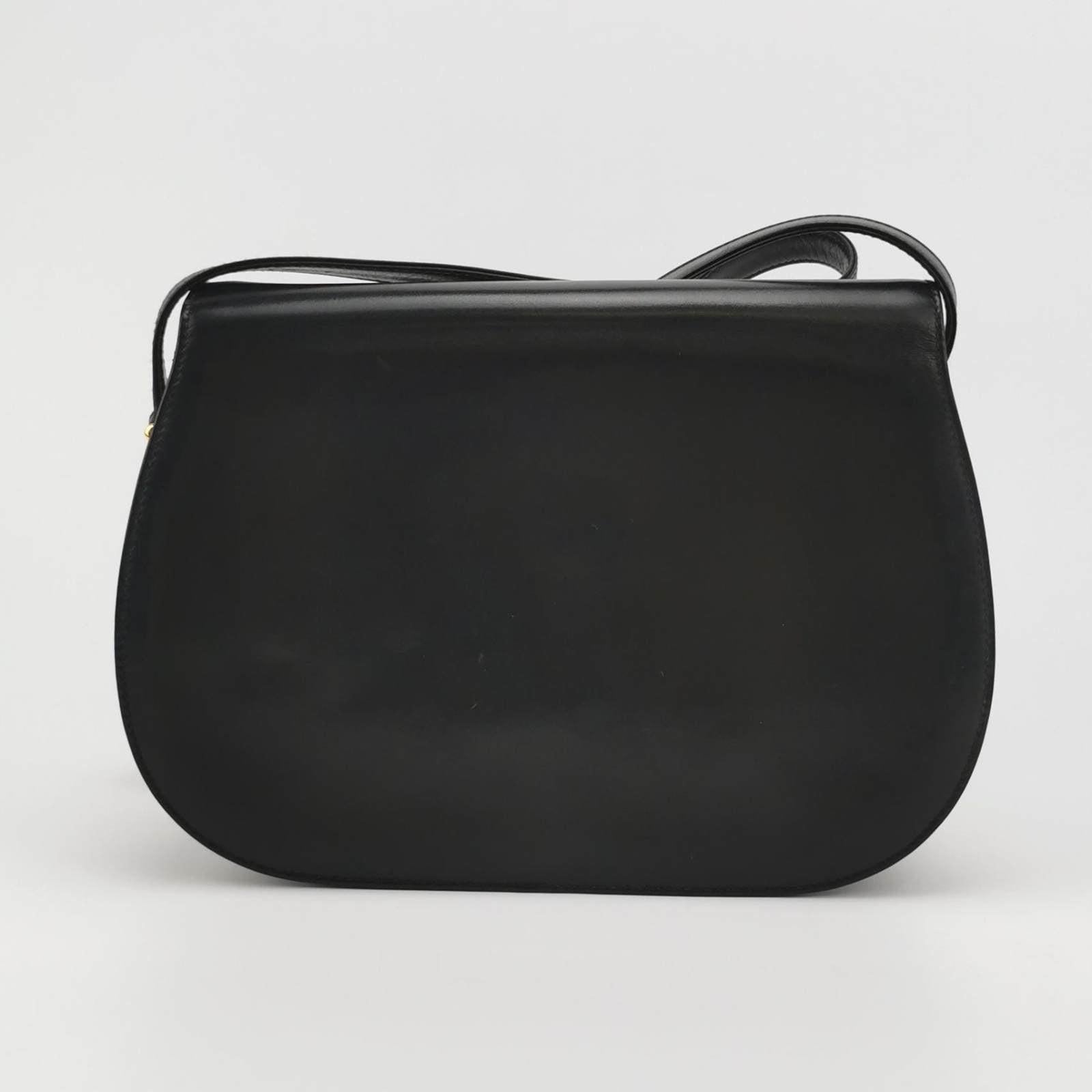 Women's Gucci Bamboo 1947 Black Leather Medium Crossbody Bag
