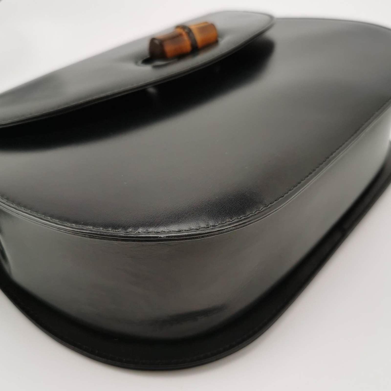 Gucci Bamboo 1947 Black Leather Medium Crossbody Bag 5