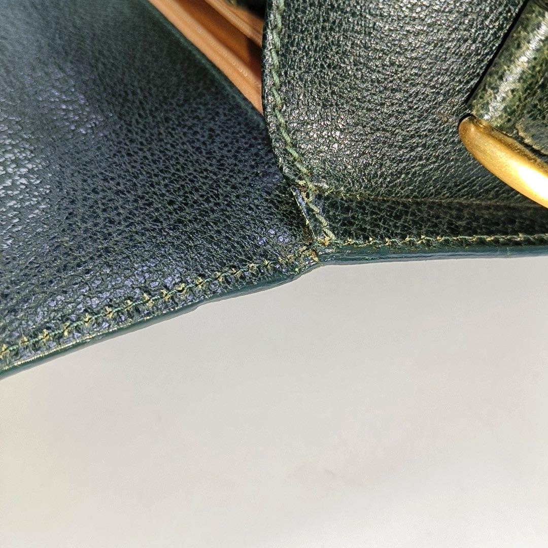 Gucci Bamboo 1947 Green Leather Medium Crossbody Bag en vente 5