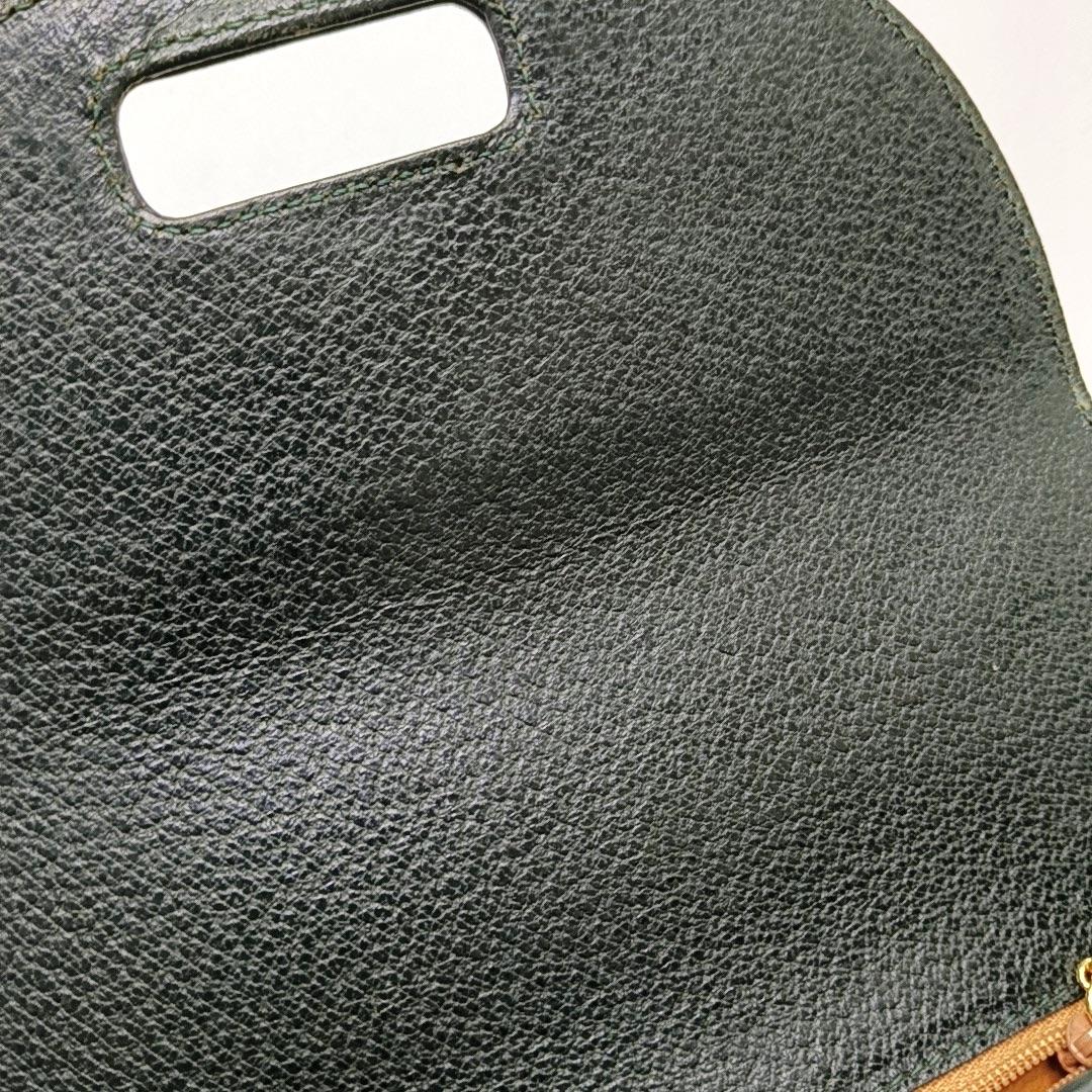 Gucci Bamboo 1947 Green Leather Medium Crossbody Bag en vente 7