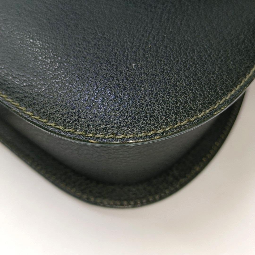 Gucci Bamboo 1947 Green Leather Medium Crossbody Bag en vente 9