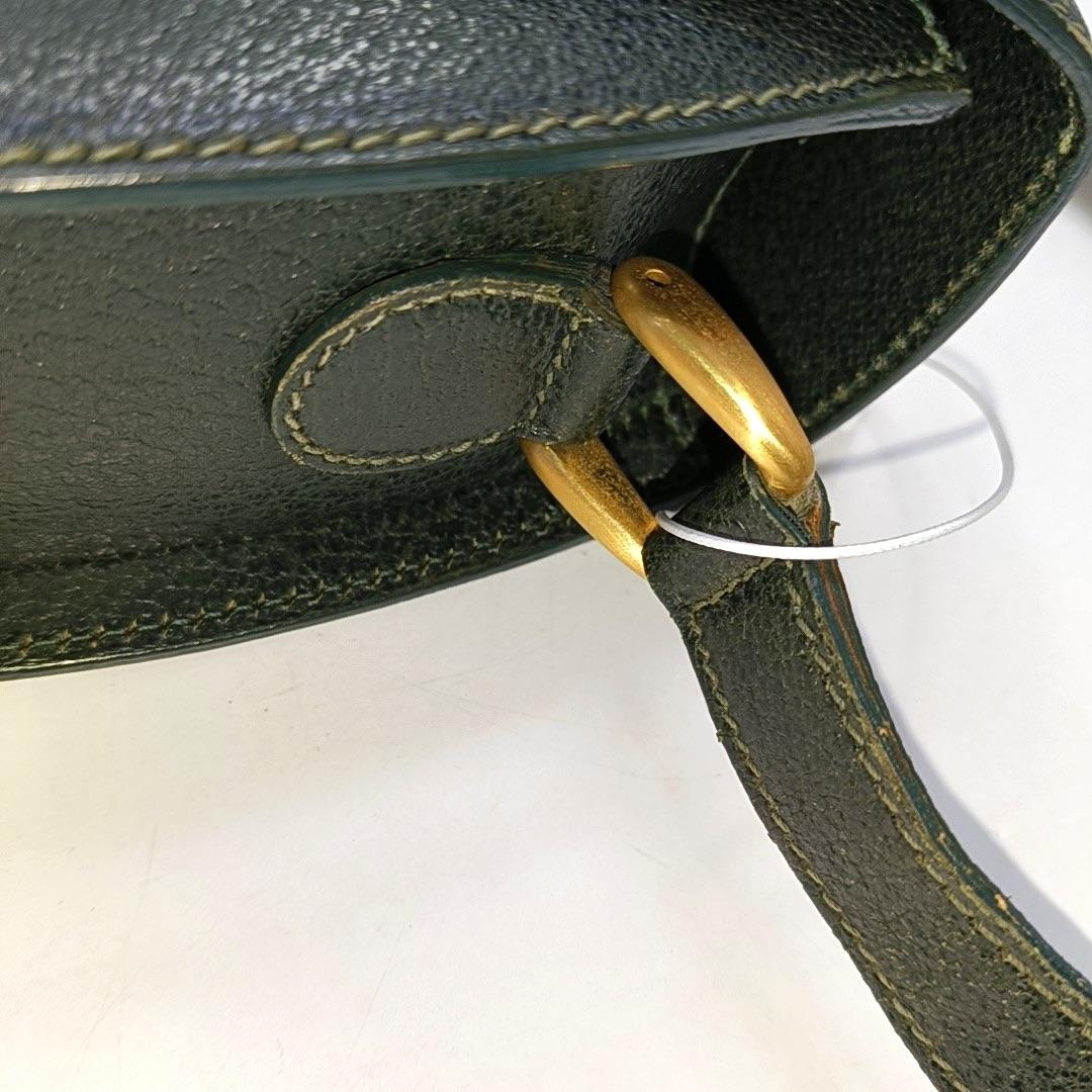 Gucci Bamboo 1947 Green Leather Medium Crossbody Bag en vente 14