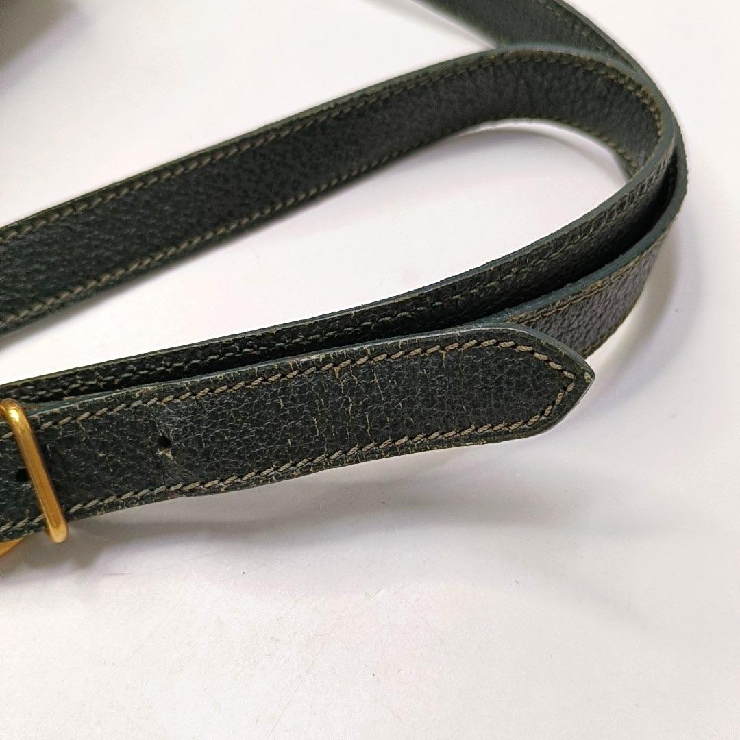 Gucci Bamboo 1947 Green Leather Medium Crossbody Bag en vente 15