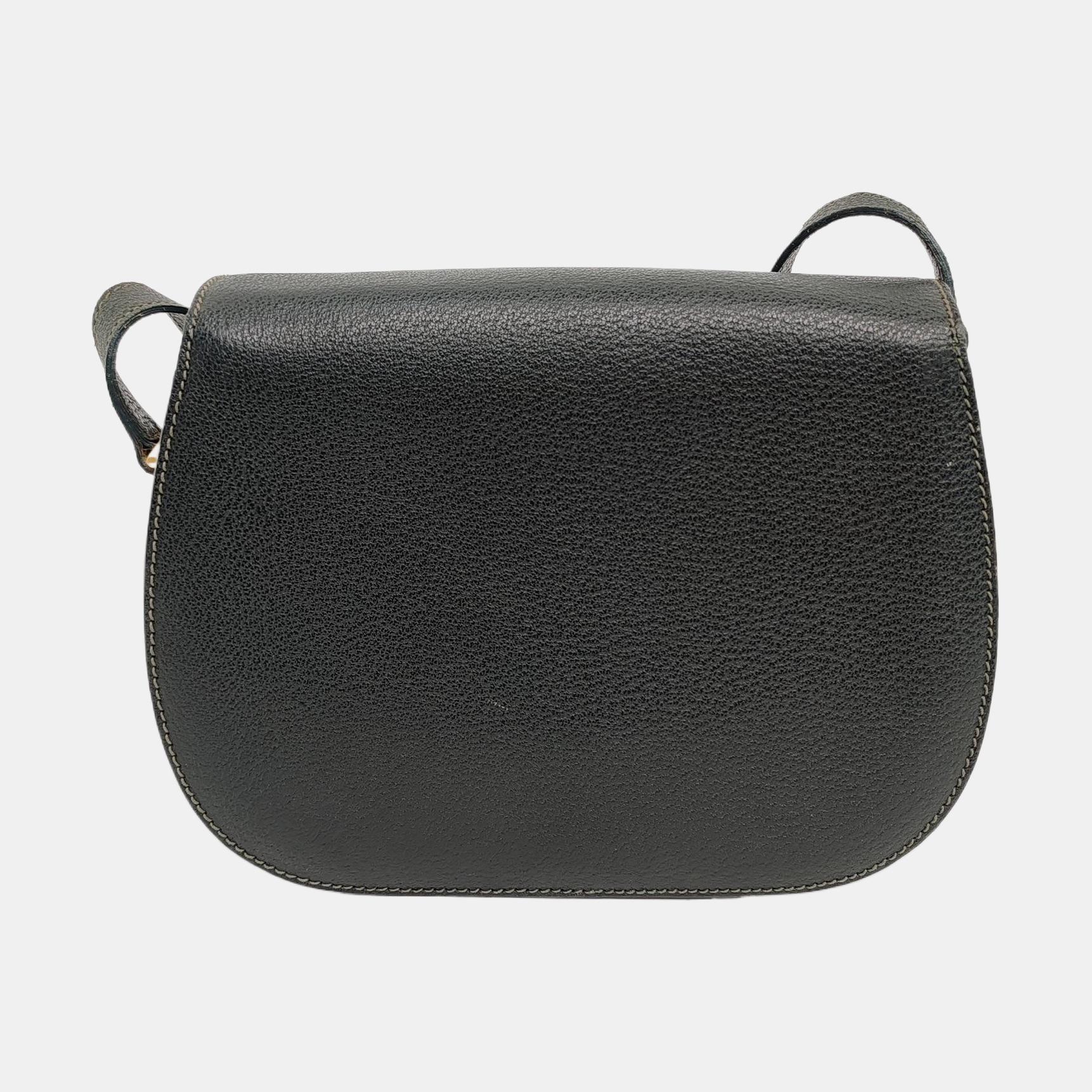Gucci Bamboo 1947 Green Leather Medium Crossbody Bag Pour femmes en vente