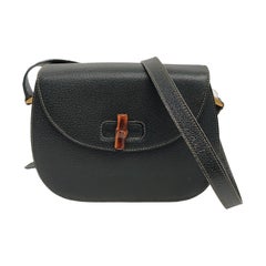 Gucci Bamboo 1947 Green Leather Medium Crossbody Bag