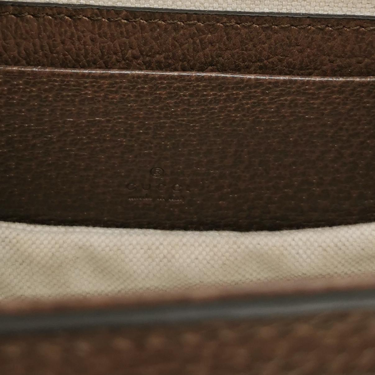 Gucci Bamboo 1947 Mini sac à bandoulière en cuir et toile marron en vente 3