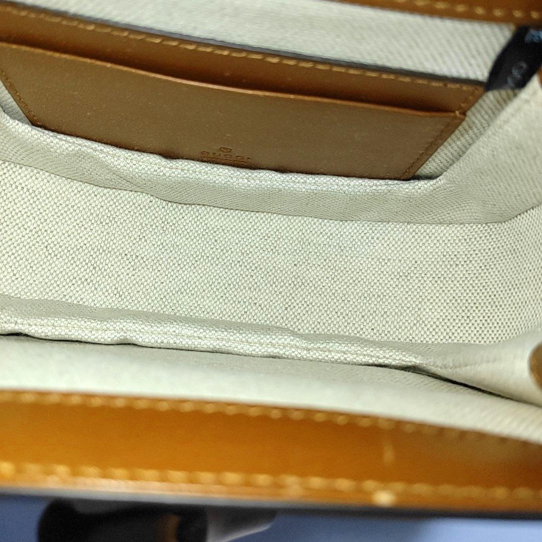 Bolso Crossbody Gucci Bamboo 1947 Mini de piel y lona marrón con purpurina 2