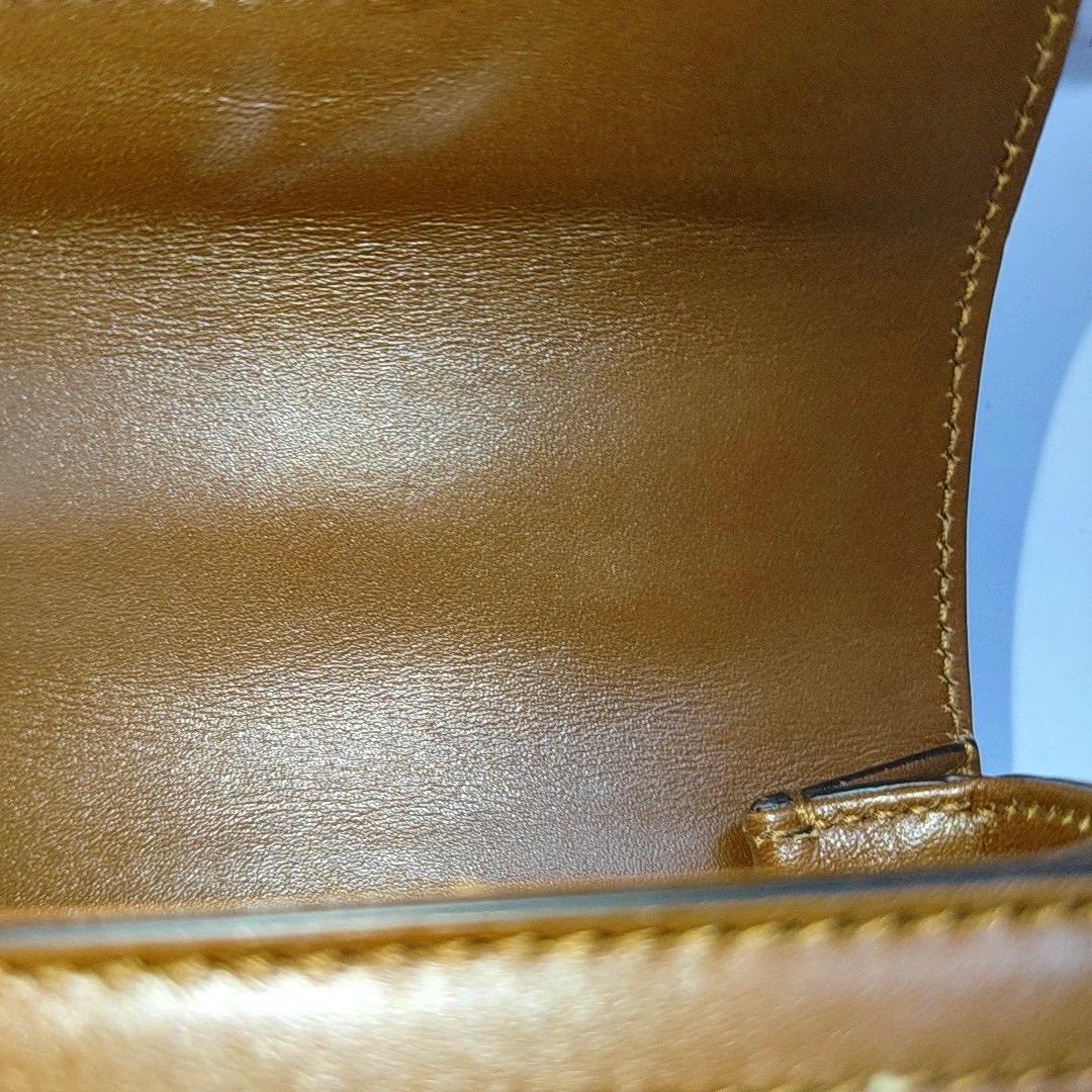 Bolso Crossbody Gucci Bamboo 1947 Mini de piel y lona marrón con purpurina 3
