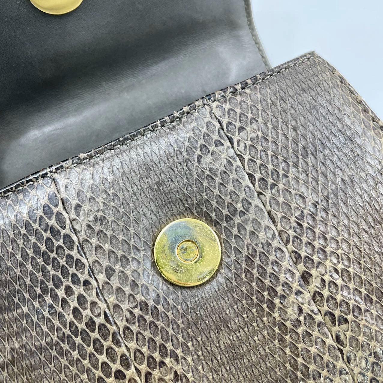 Gucci Bamboo 1947 Night Mini-Python-Abendtasche mit Kette 11