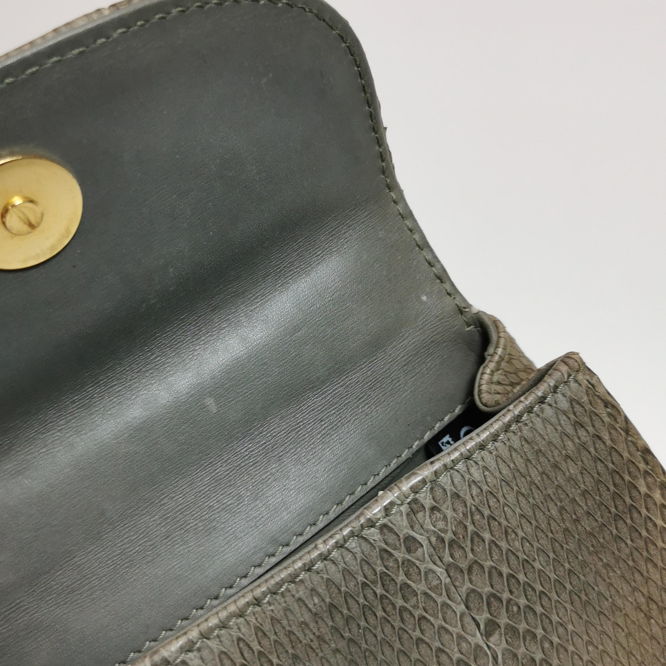 Gucci Bamboo 1947 Night Mini sac de soirée en peau de serpent python avec chaîne en vente 5