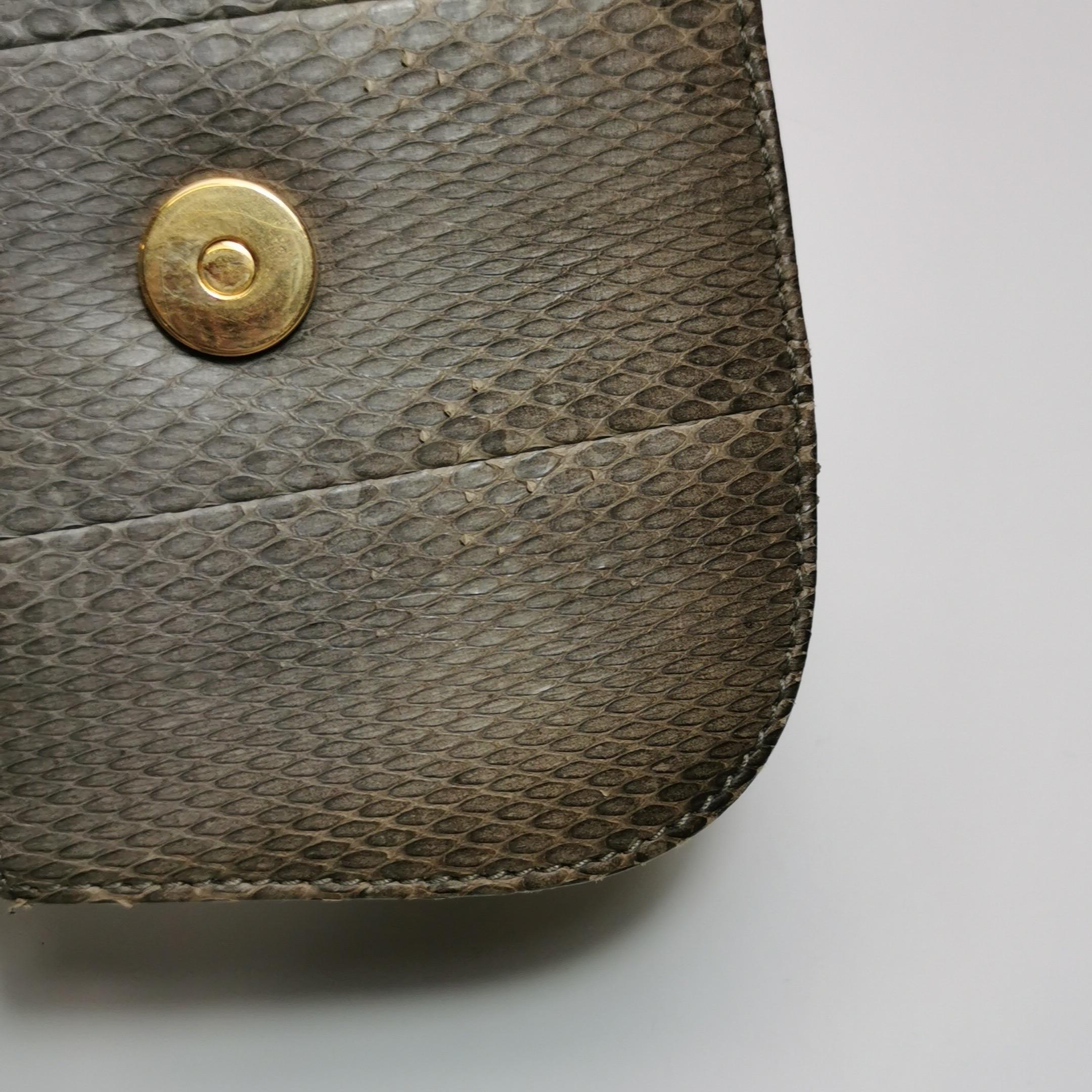 Gucci Bamboo 1947 Night Mini sac de soirée en peau de serpent python avec chaîne en vente 7