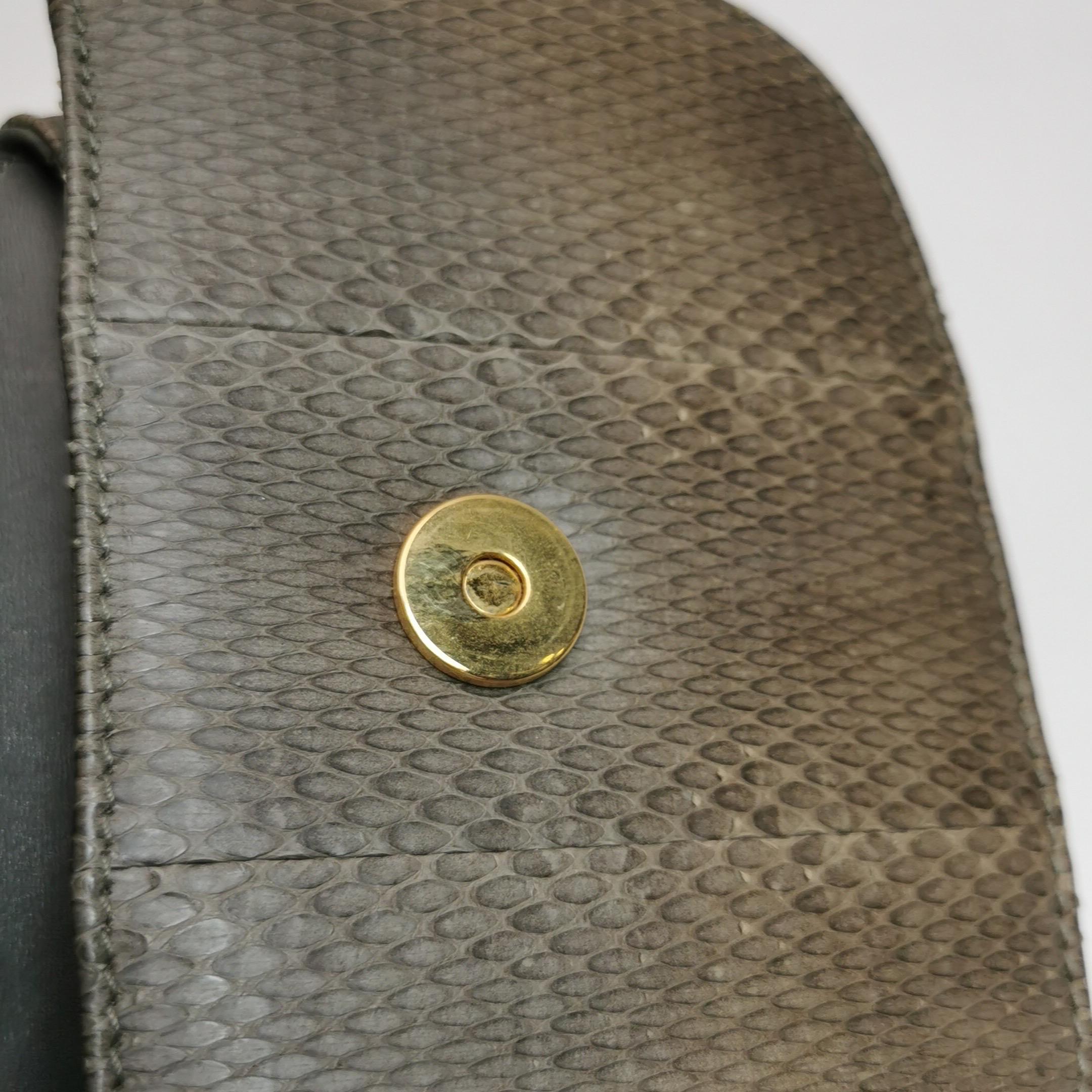 Gucci Bamboo 1947 Night Mini sac de soirée en peau de serpent python avec chaîne en vente 8