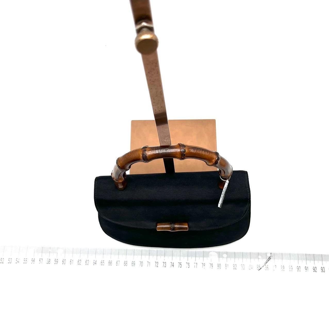 Gucci Bamboo 1947 Night Super Mini Black Nylon Evening Bag with Original Chain 7