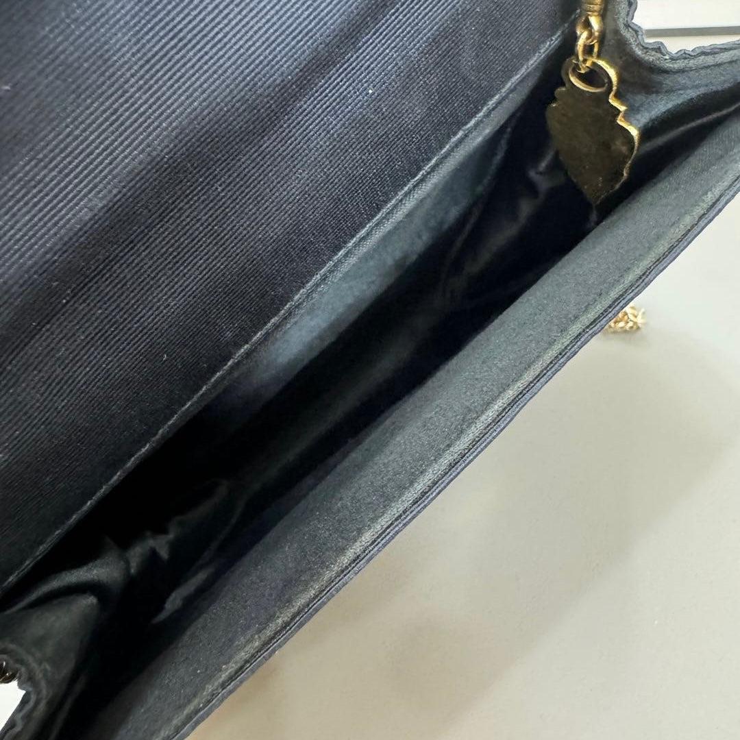 Gucci Bamboo 1947 Night Super Mini Black Nylon Evening Bag with Original Chain 4