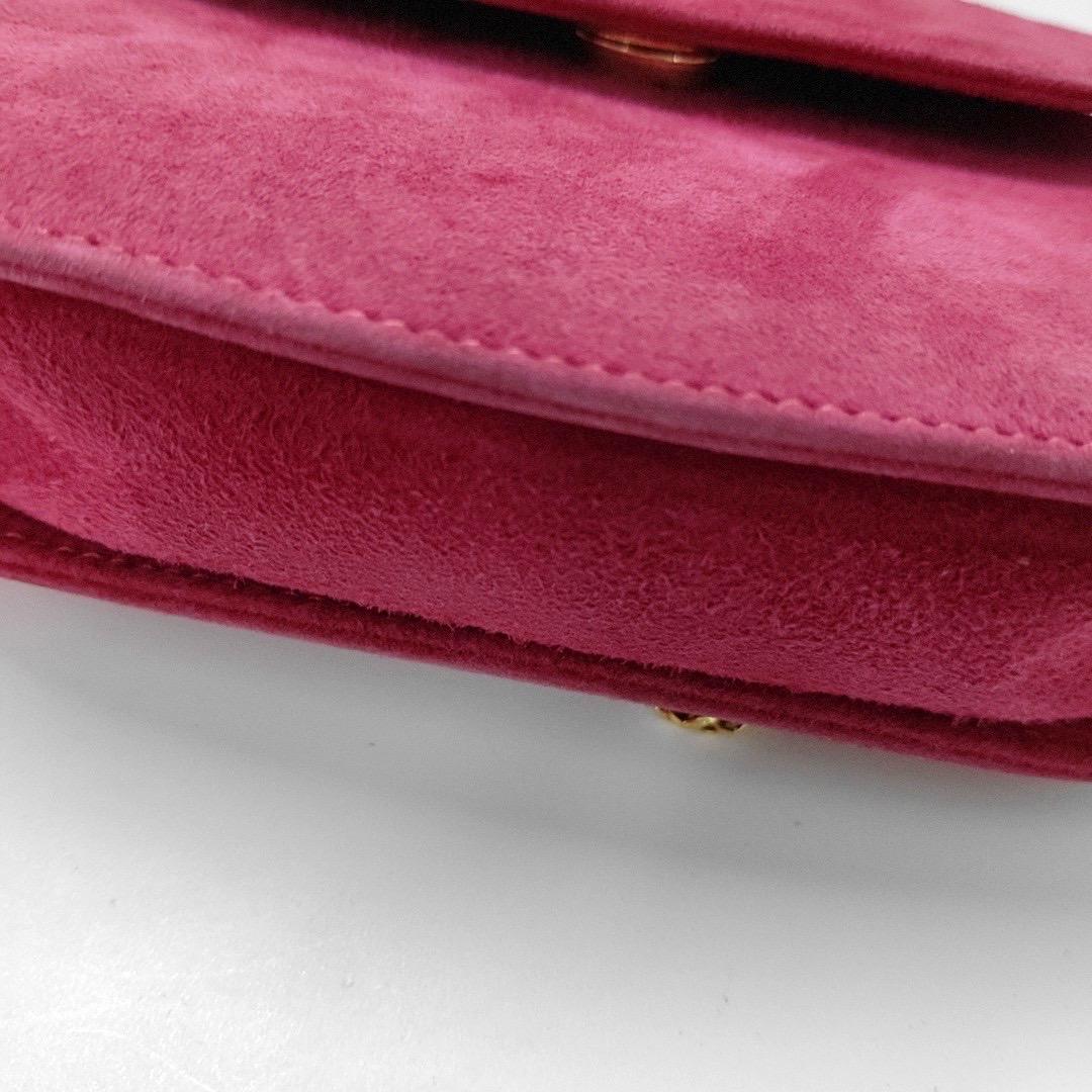 Gucci Bamboo 1947 Night Super Mini Pink Suede Evening Bag with Chain For Sale 11