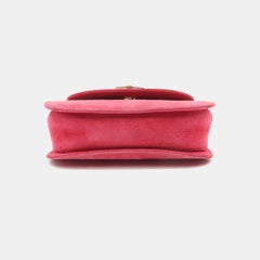 Gucci Bamboo 1947 Night Super Mini Pink Suede Evening Bag with Chain