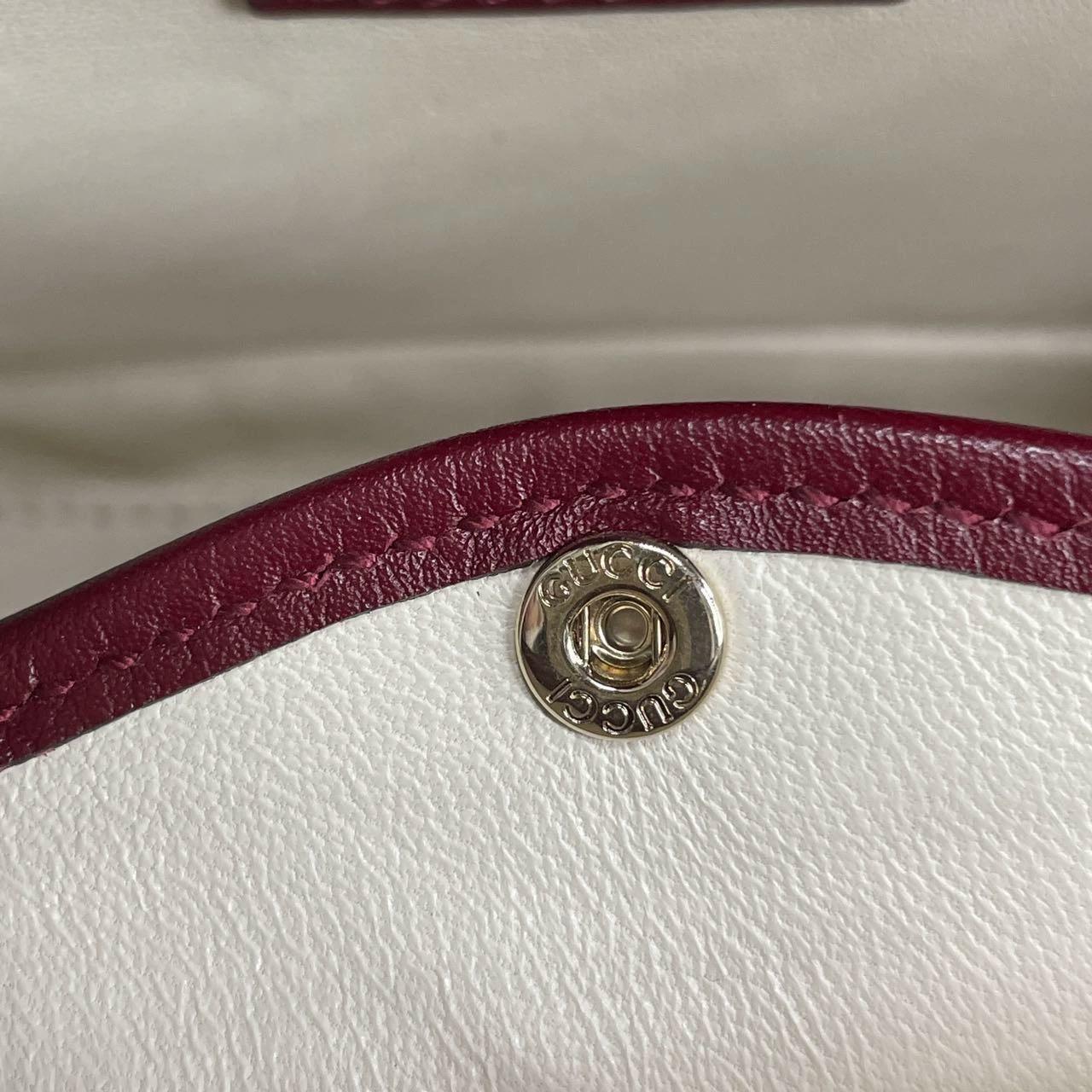 Gucci Bamboo 1947 Small Ancora Red Burgundy Patent Leather Top Handle Bag en vente 6