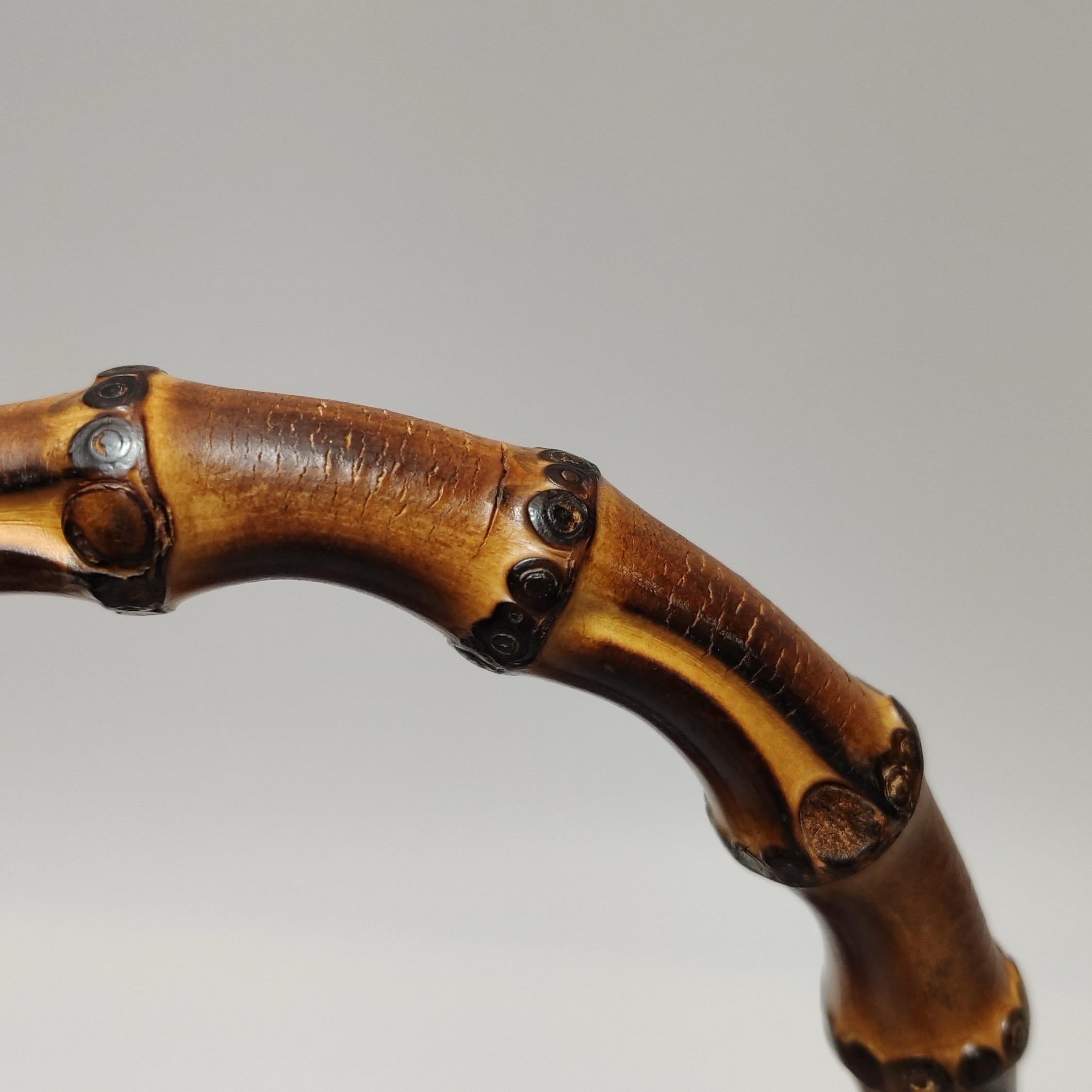 Gucci Bamboo 1947 Small Ancora Red Burgundy Patent Leather Top Handle Bag en vente 8