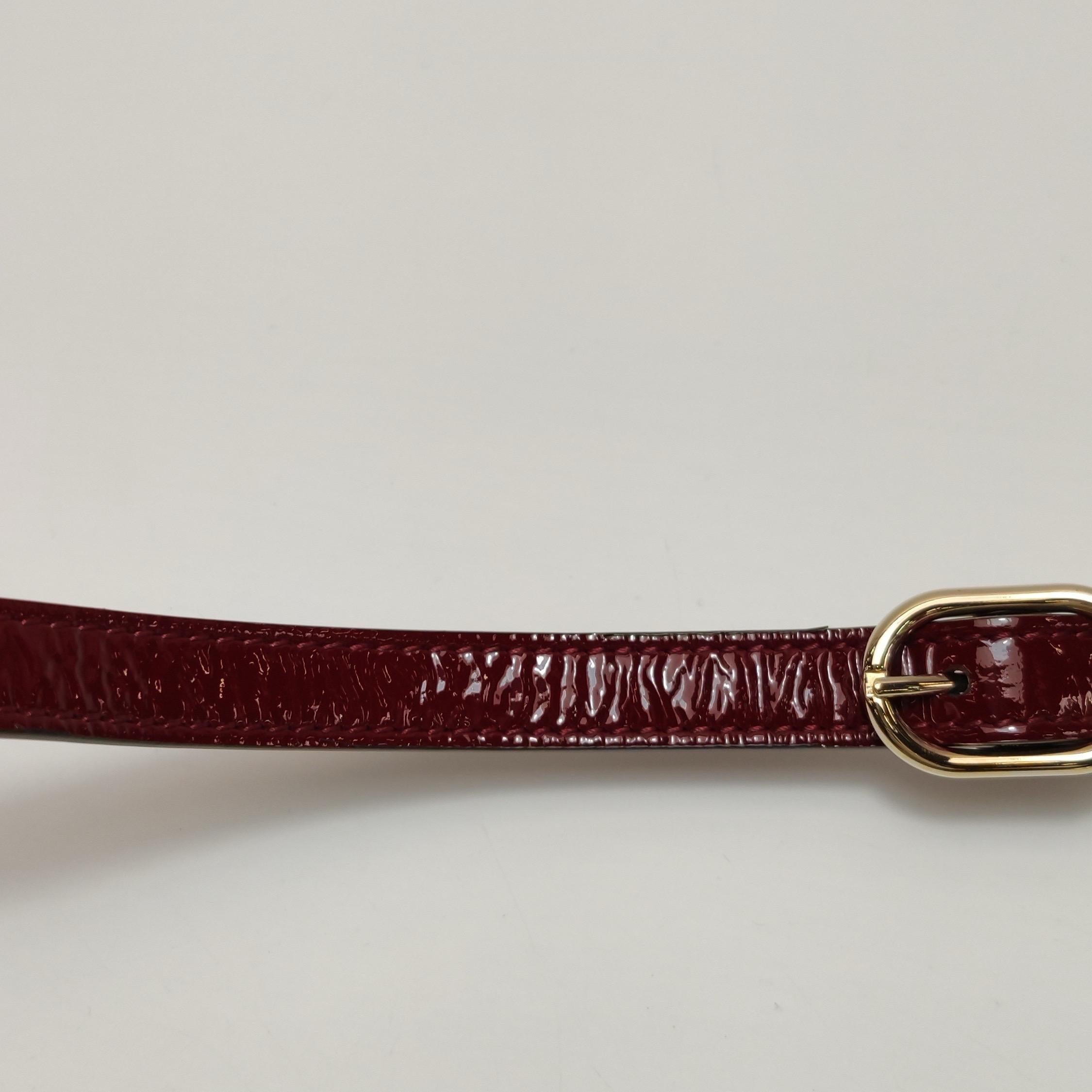 Gucci Bamboo 1947 Small Ancora Red Burgundy Patent Leather Top Handle Bag en vente 11