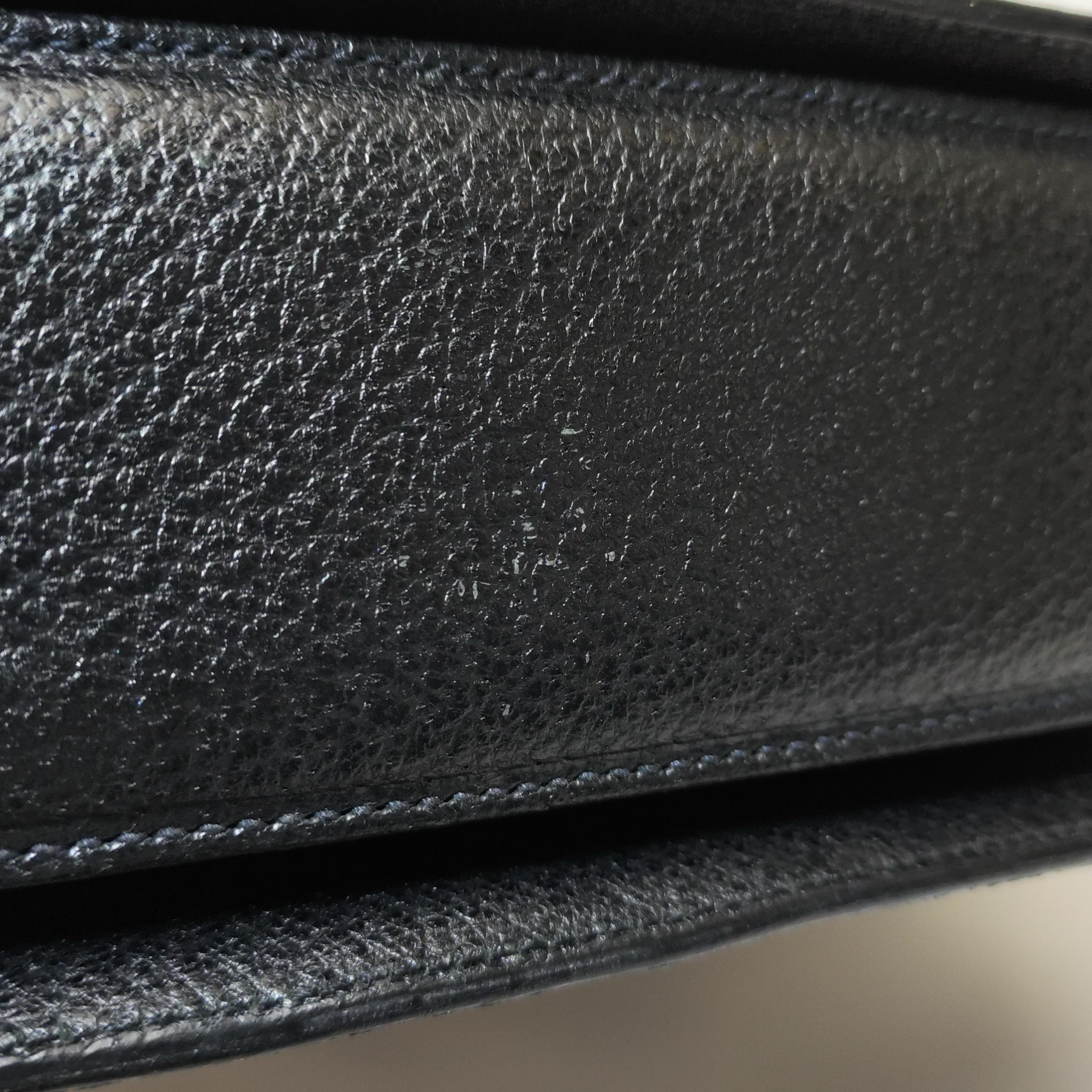 Gucci Bamboo 1947 Small Black Grained Leather Top Handle Bag For Sale 7