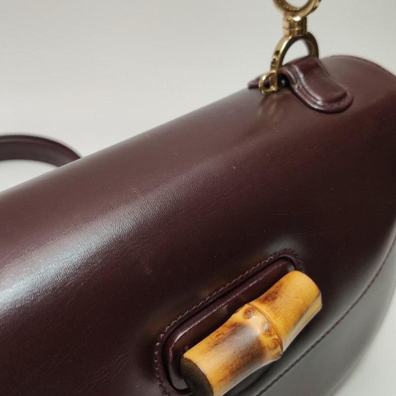 Gucci Bamboo 1947 Top Handle Bag Box Leather Medium Dark Chocolate Brown 8