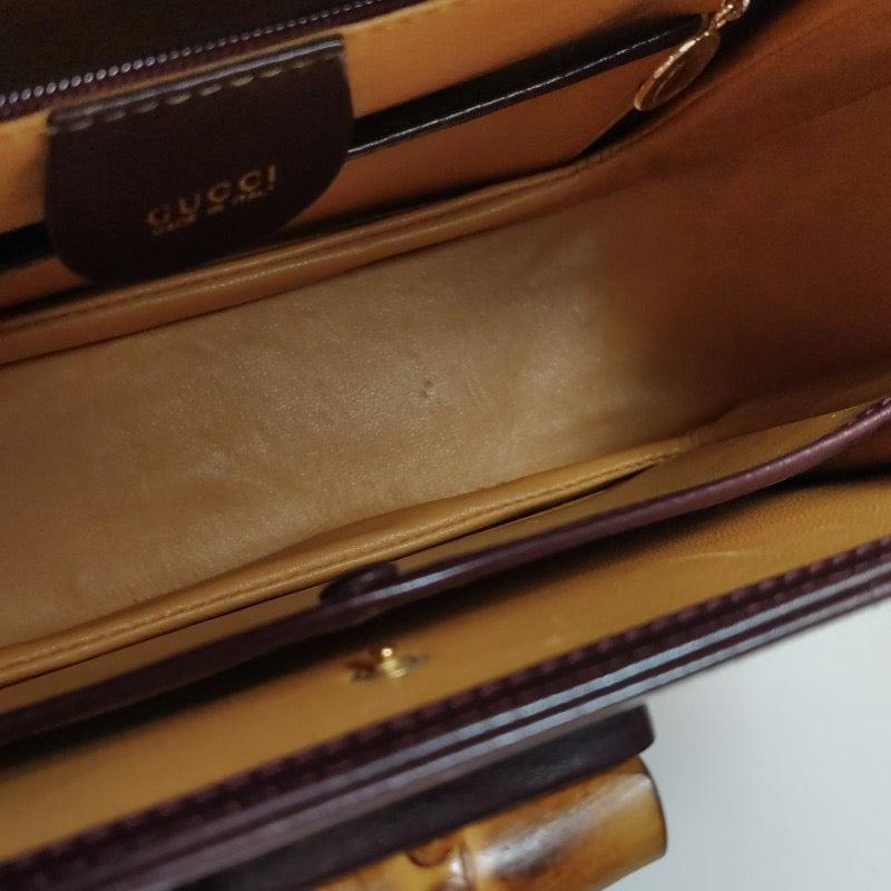 Gucci Bamboo 1947 Top Handle Bag Box Leather Medium Dark Chocolate Brown 10