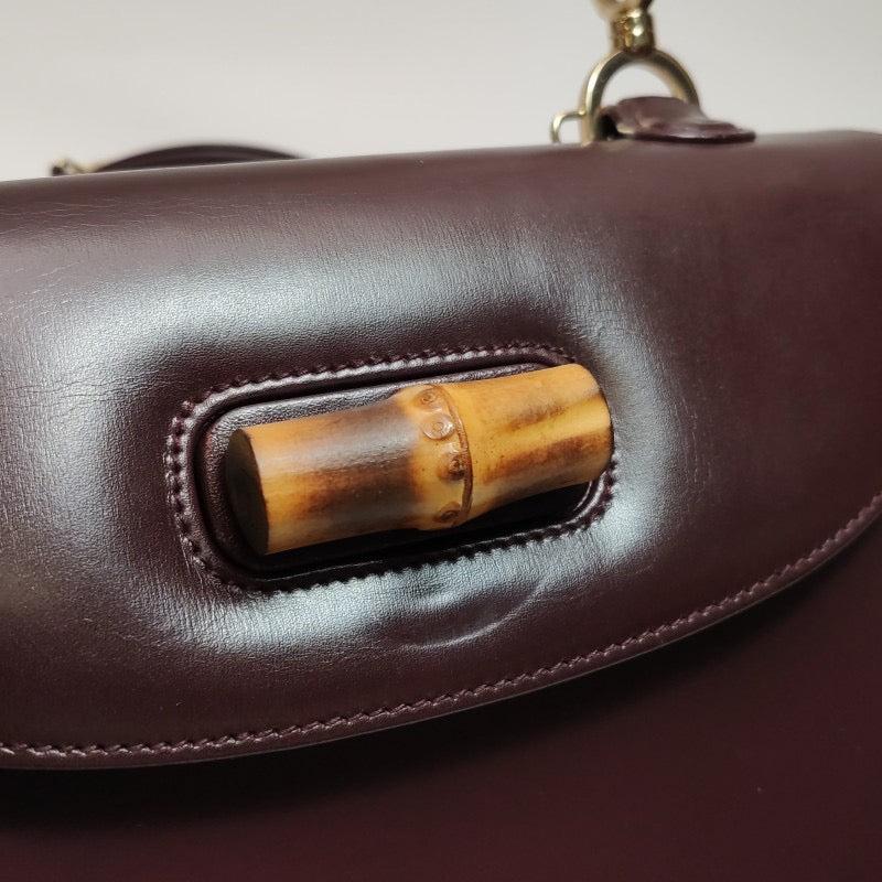 Gucci Bamboo 1947 Top Handle Bag Box Leather Medium Dark Chocolate Brown 13