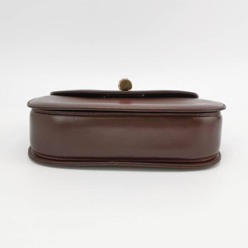 Women's Gucci Bamboo 1947 Top Handle Bag Box Leather Medium Dark Chocolate Brown