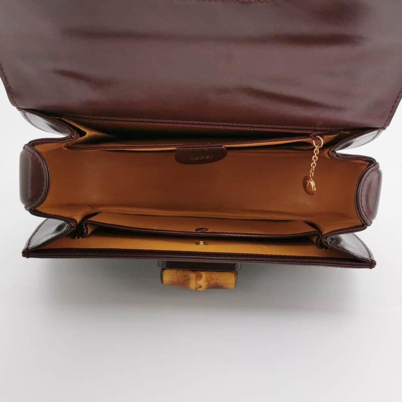 Gucci Bamboo 1947 Top Handle Bag Box Leather Medium Dark Chocolate Brown 3