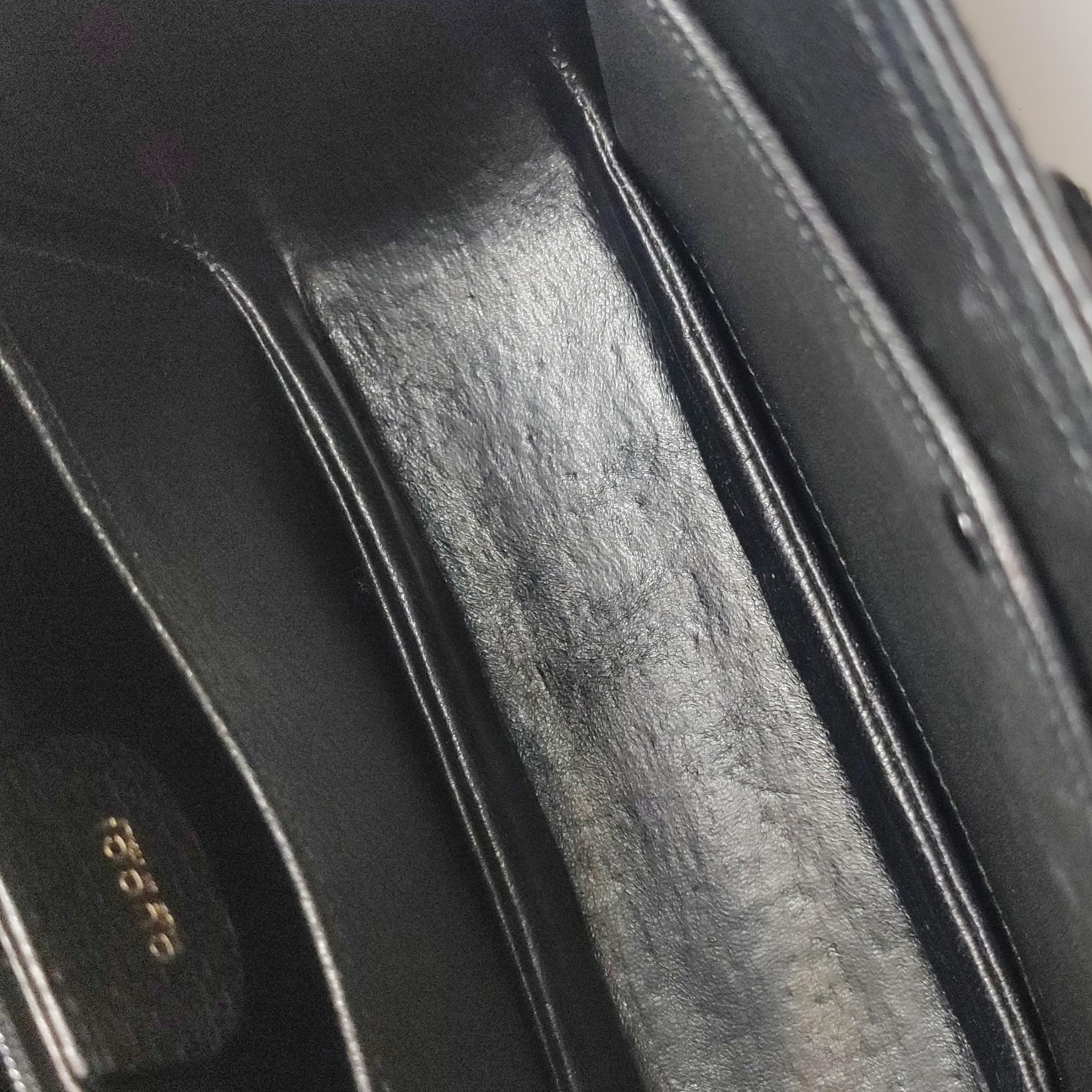 Gucci Bamboo 1947 Borsa a manico alto in pelle media nera in vendita 6