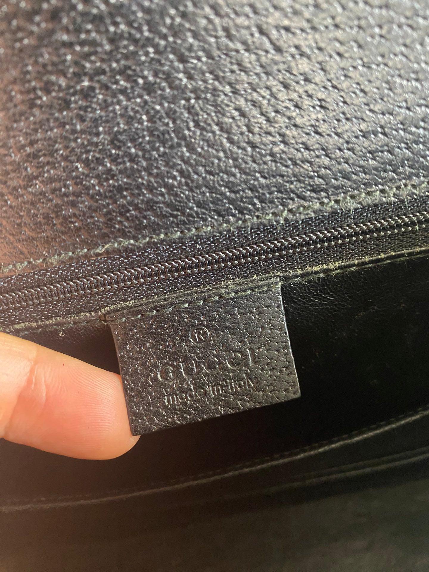 Gucci Bamboo 1947 Top Handle Bag Leather Medium Black 8