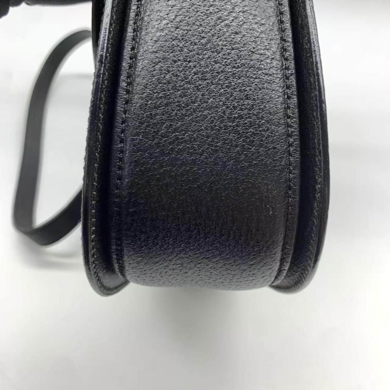 Gucci Bamboo 1947 Top Handle Bag Leather Medium Black For Sale 9