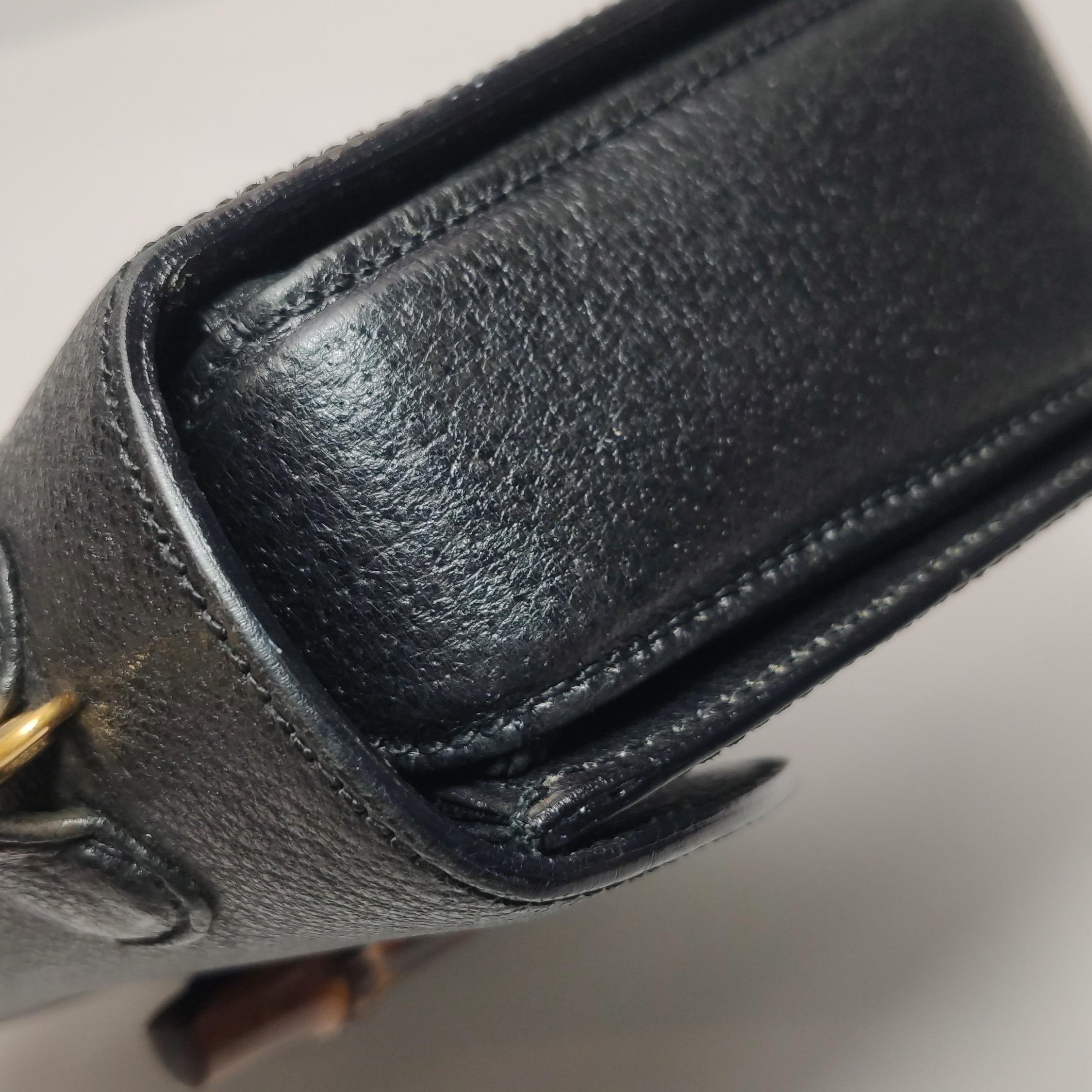 Gucci Bamboo 1947 Borsa a manico alto in pelle media nera in vendita 11