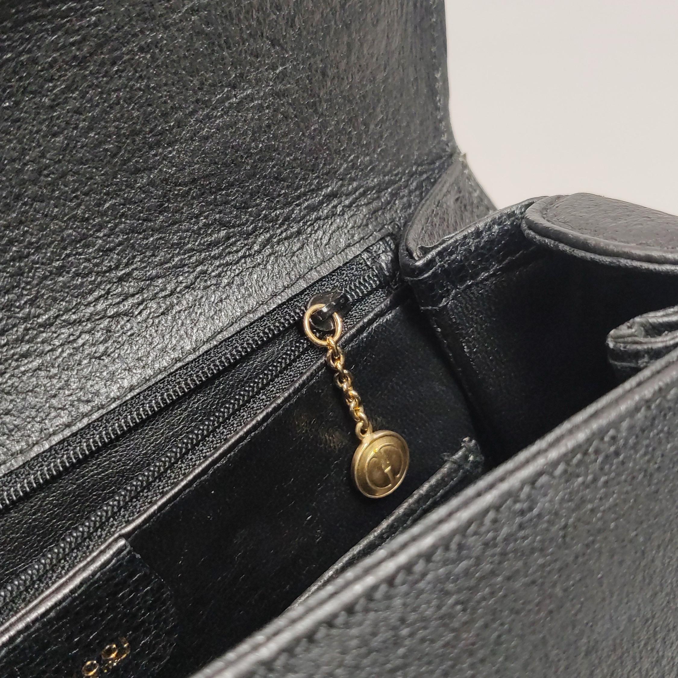 Gucci Bamboo 1947 Borsa a manico alto in pelle media nera in vendita 13