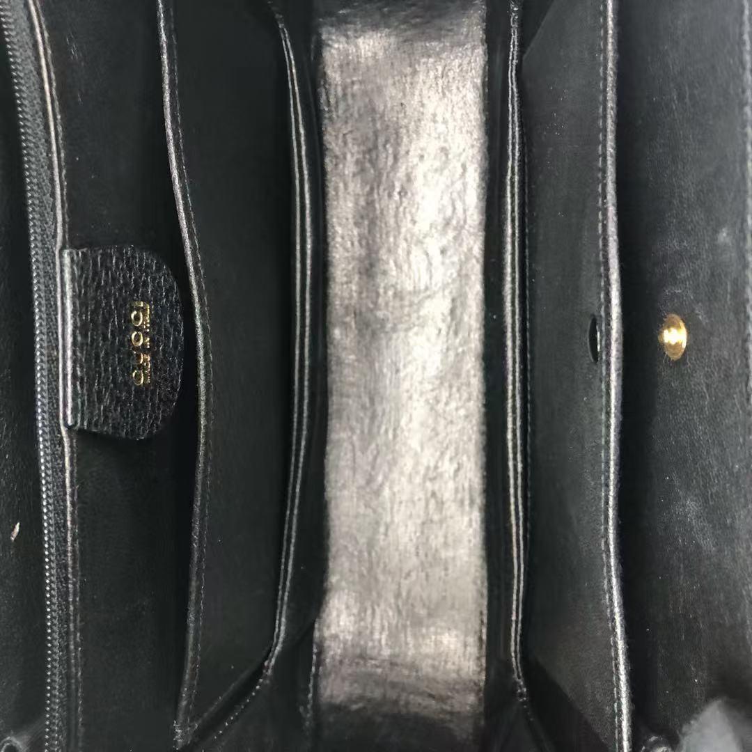 Gucci Bamboo 1947 Top Handle Bag Leather Medium Black For Sale 3