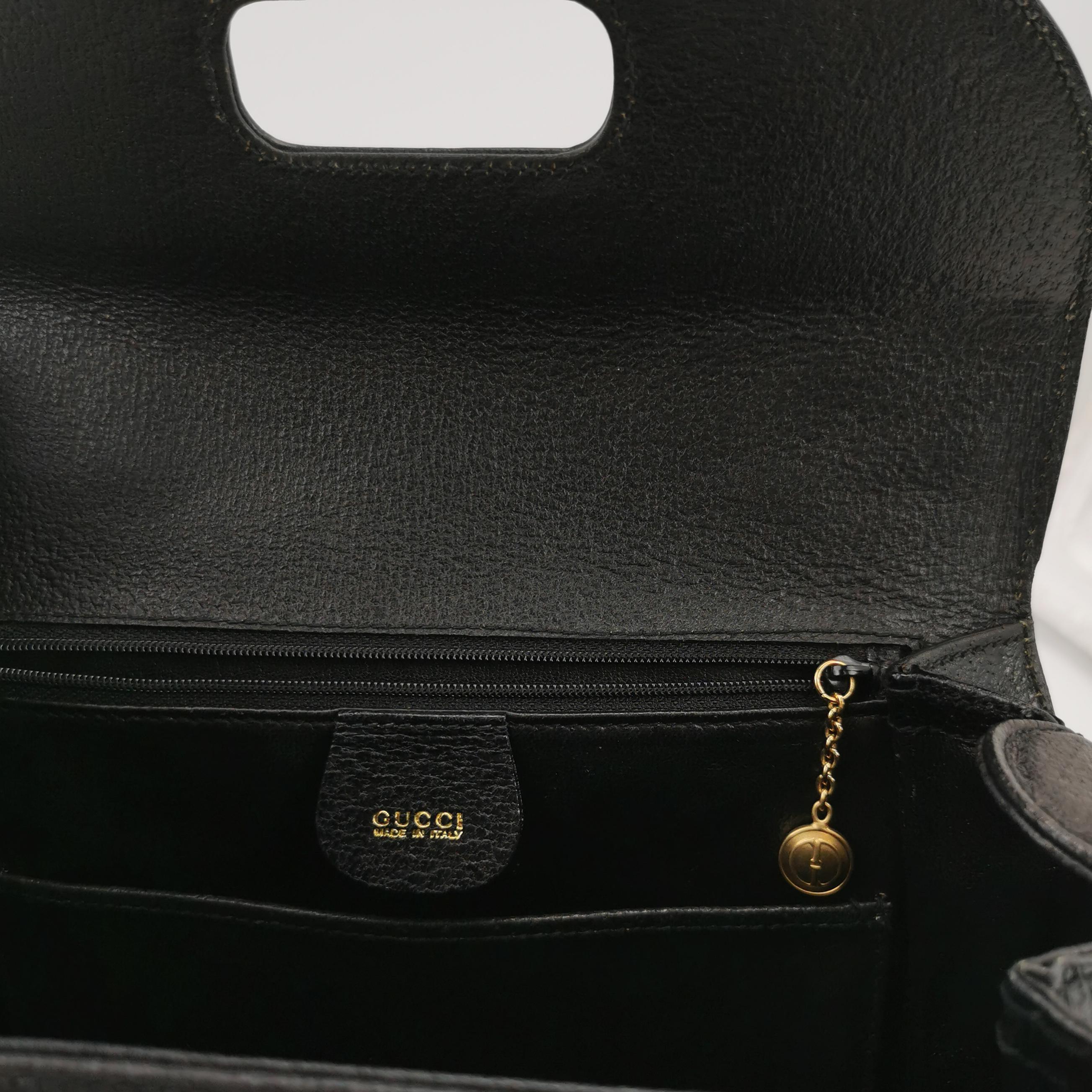 Gucci Bamboo 1947 Borsa a manico alto in pelle media nera in vendita 3