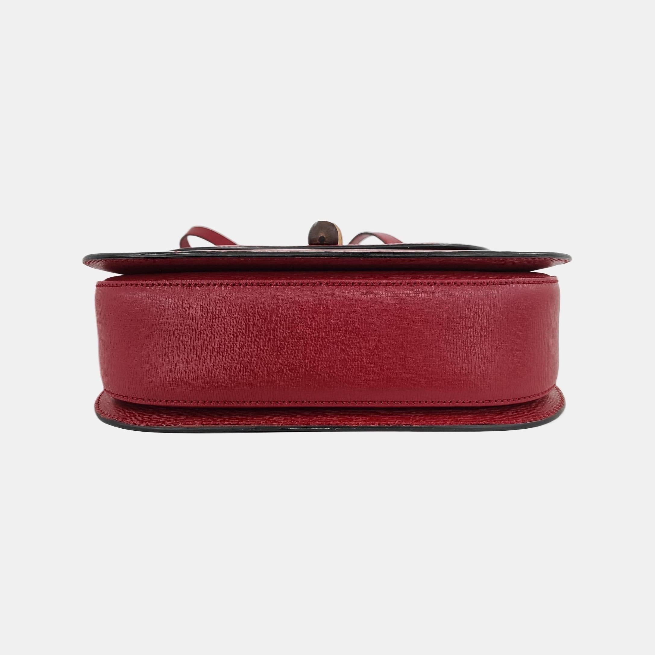Gucci Bamboo 1947 Top Handle Bag Leather Medium Burgundy with Strap In Excellent Condition In AUBERVILLIERS, FR