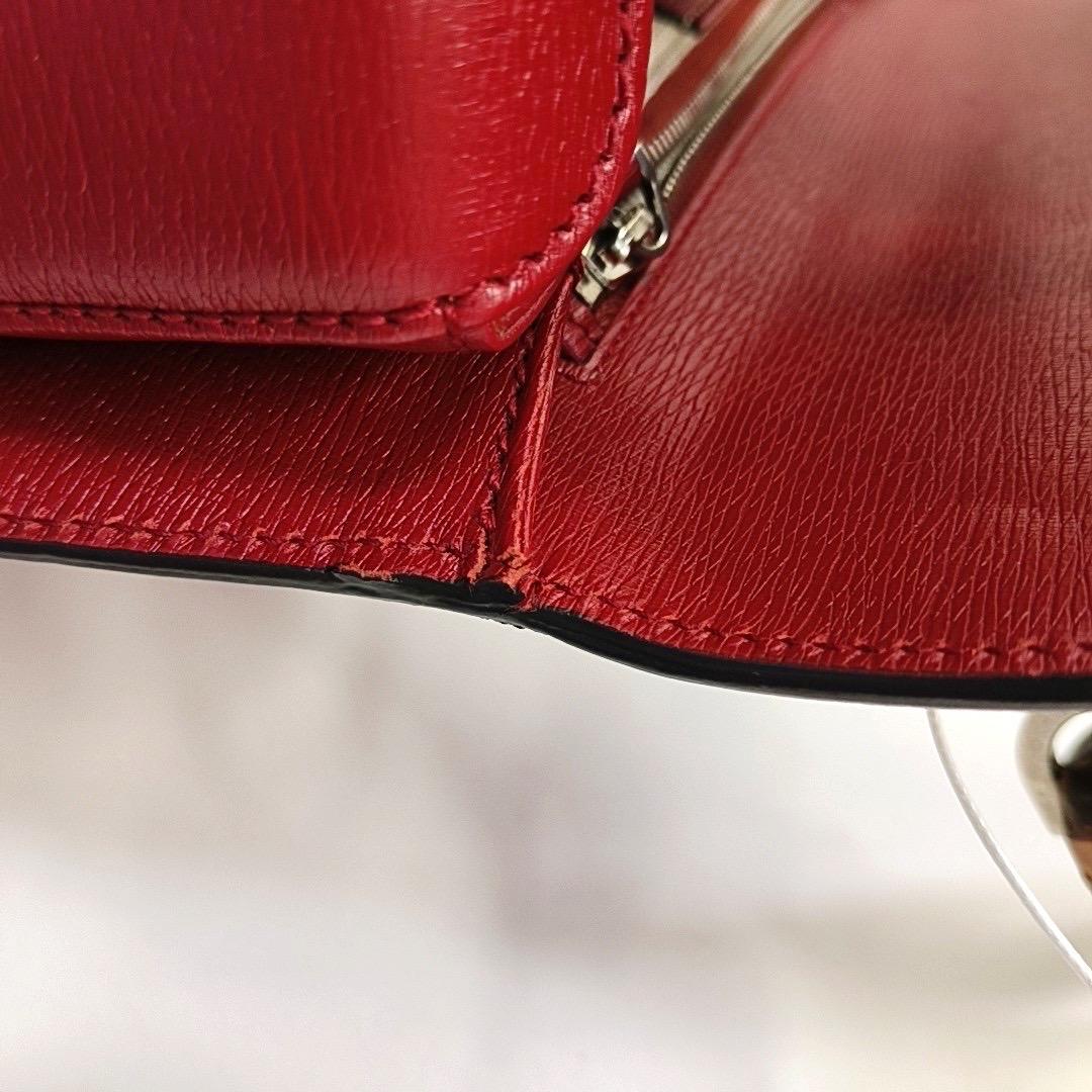 Gucci Bamboo 1947 Top Handle Bag Leather Medium Burgundy with Strap 1