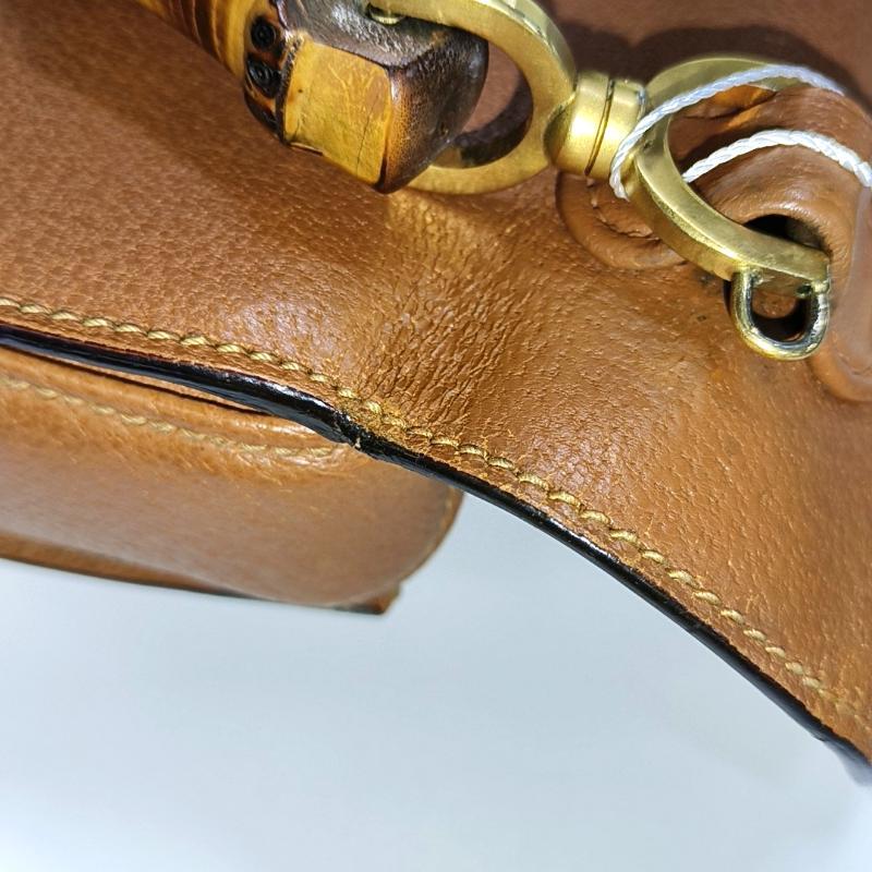 Gucci Bamboo 1947 Top Handle Bag Leather Medium Tan Brown 6