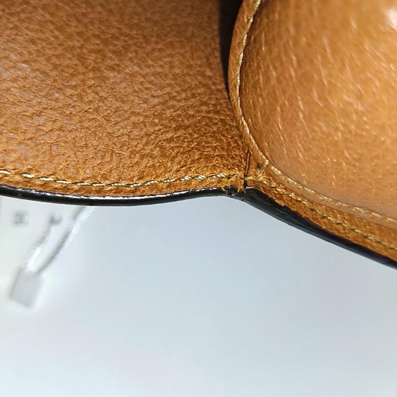 Gucci Bamboo 1947 Top Handle Bag Leather Medium Tan Brown 8