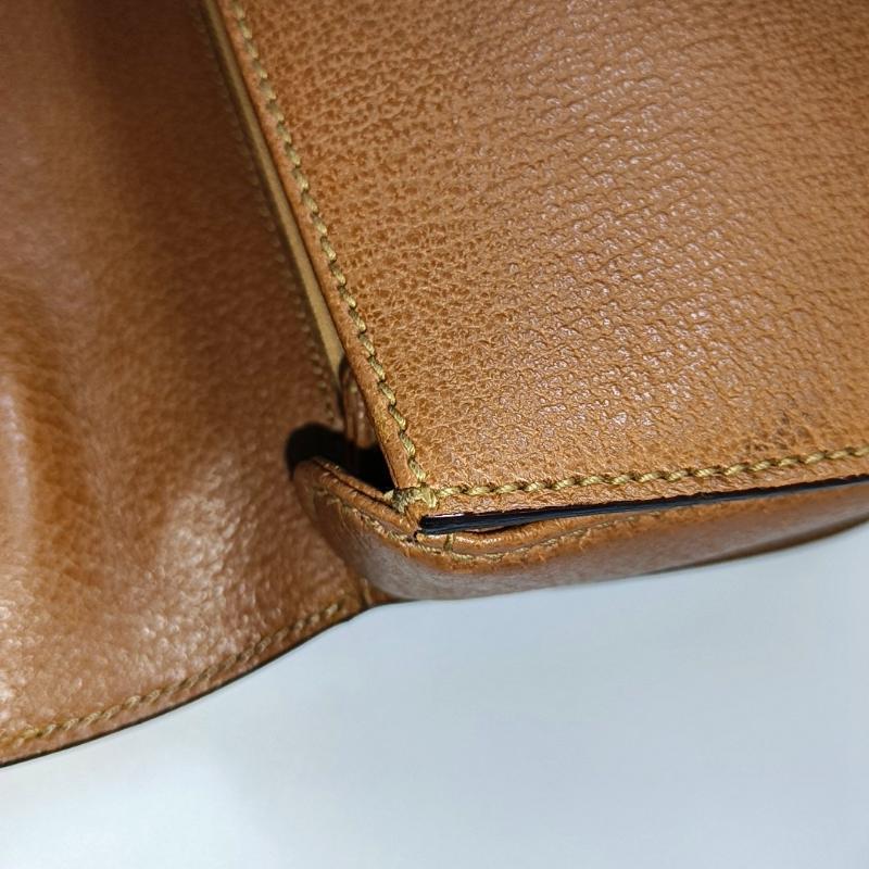 Gucci Bamboo 1947 Top Handle Bag Leather Medium Tan Brown 11