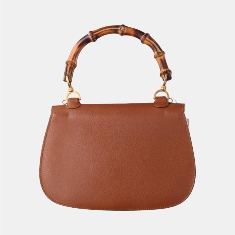 Women's Gucci Bamboo 1947 Top Handle Bag Leather Medium Tan Brown