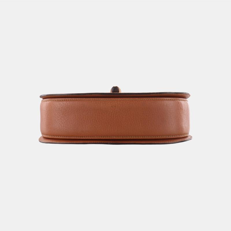 Gucci Bamboo 1947 Top Handle Bag Leather Medium Tan Brown 3