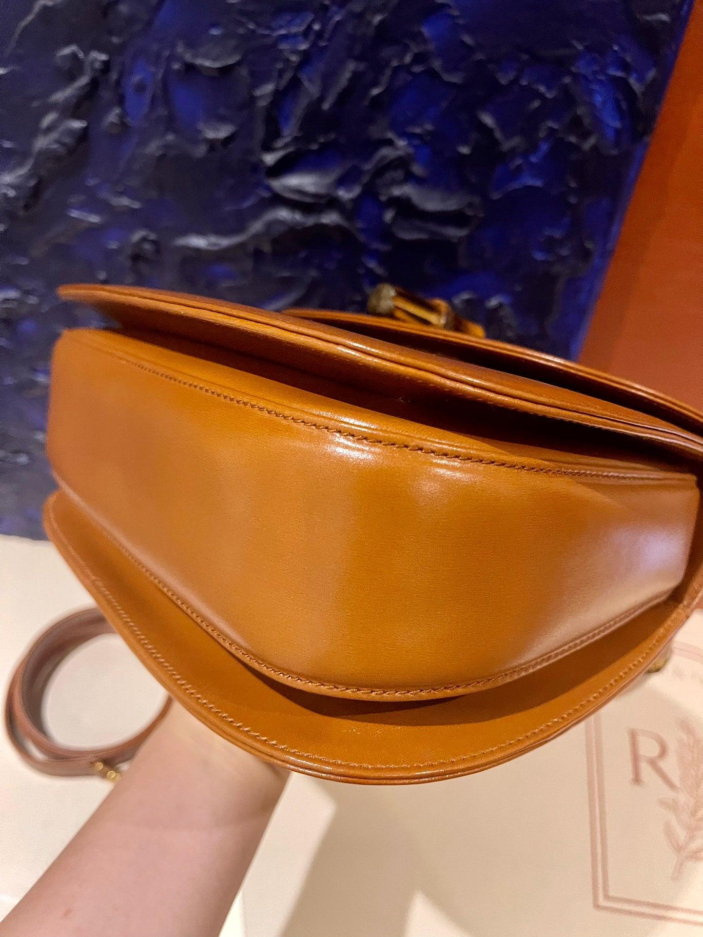 Gucci Bamboo 1947 Top Handle Bag Leather Medium Tan Brown 3