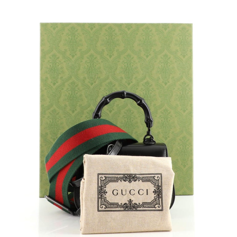 Gucci Bamboo 1947 mini top handle bag in green leather