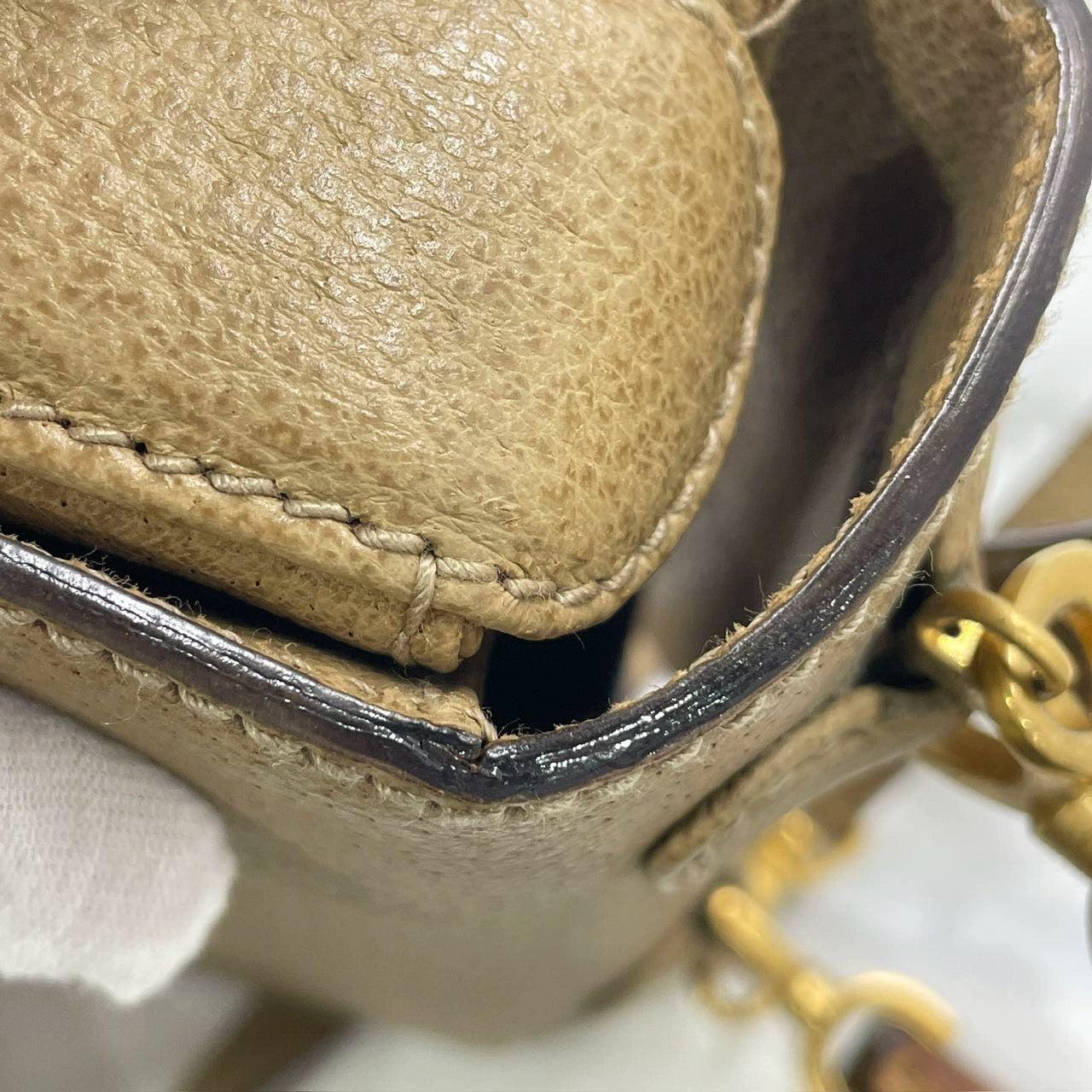 Gucci Bamboo 1947 Top Handle Bag Leather Small Beige with Strap 11