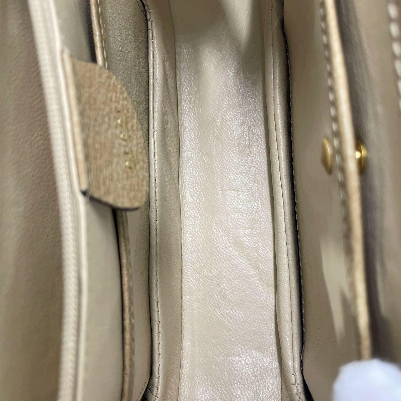 Gucci Bamboo 1947 Top Handle Bag Leather Small Beige with Strap 4