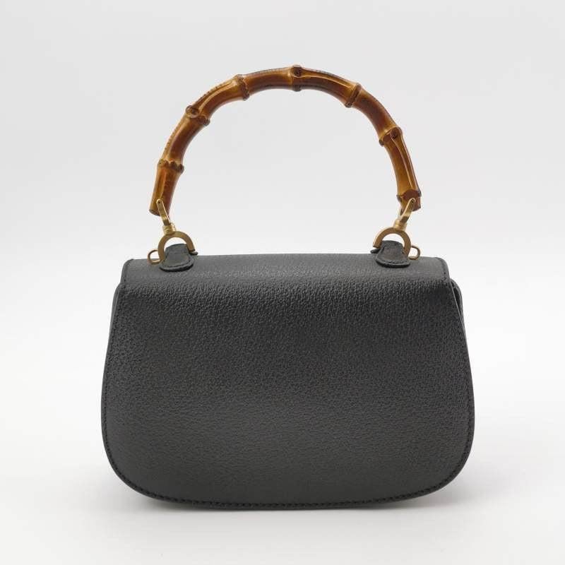 Gucci Bamboo 1947 Top Handle Bag Leather Small Black 2
